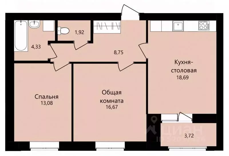 2-к кв. Мордовия, Саранск ул. Филатова, 11 (65.3 м) - Фото 0