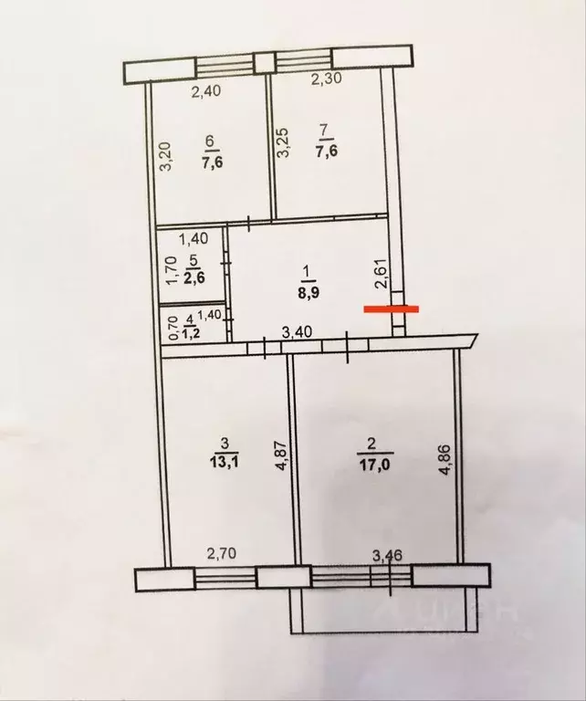 3-к кв. Оренбургская область, Оренбург Центральная ул., 5А (58.0 м) - Фото 0