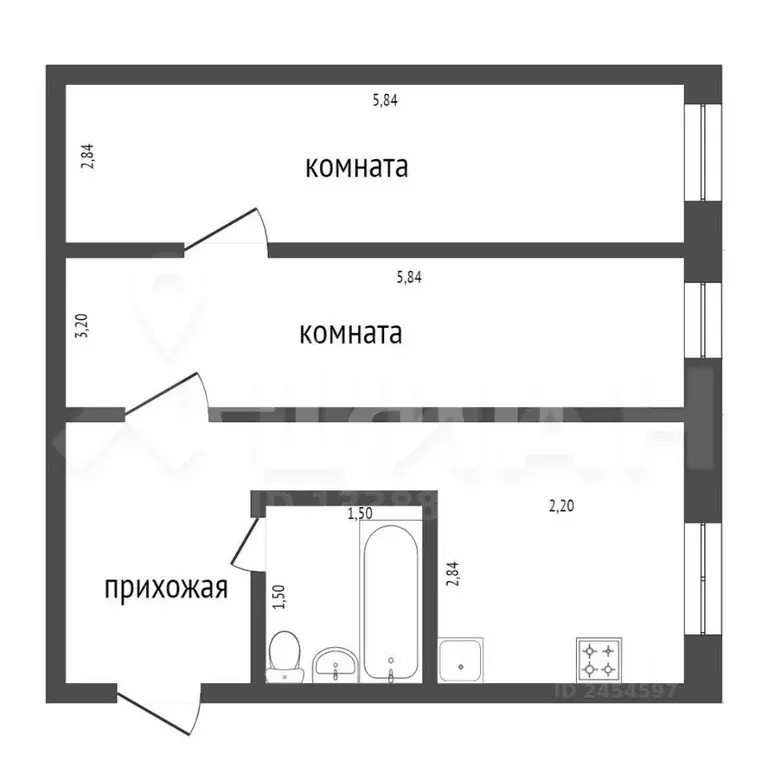 2-к кв. Бурятия, Улан-Удэ ул. Антонова, 16 (46.7 м) - Фото 2