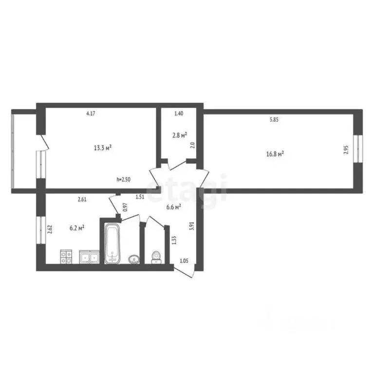 2-к кв. Забайкальский край, Чита Смоленская ул., 90 (48.7 м) - Фото 1