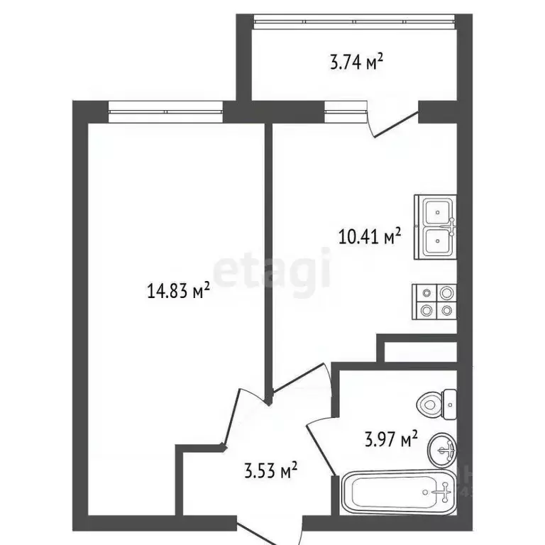 1-к кв. Ленинградская область, Всеволожский район, пос. Бугры проезд ... - Фото 2