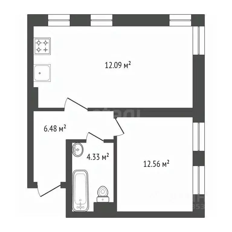 2-к кв. Красноярский край, Красноярск ул. Александра Матросова, 30Г ... - Фото 1