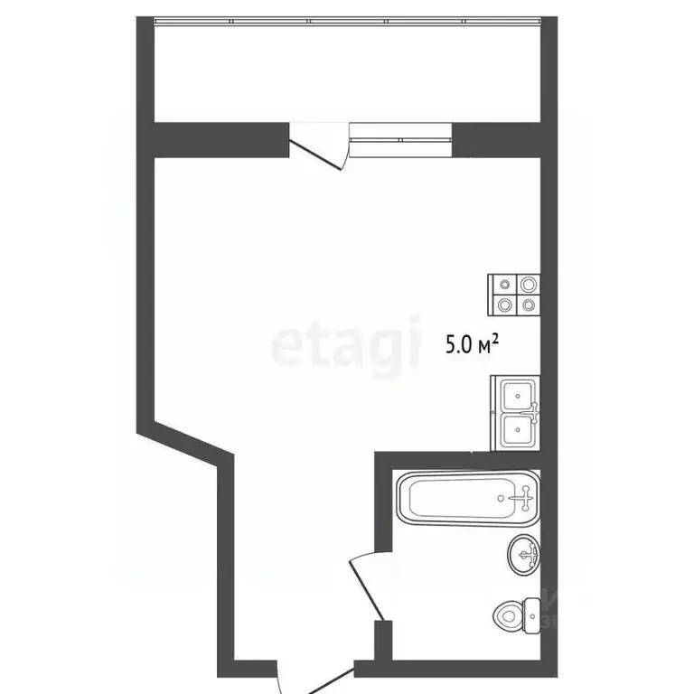 Студия Забайкальский край, Чита Каштакский мкр, 1 (23.7 м) - Фото 2