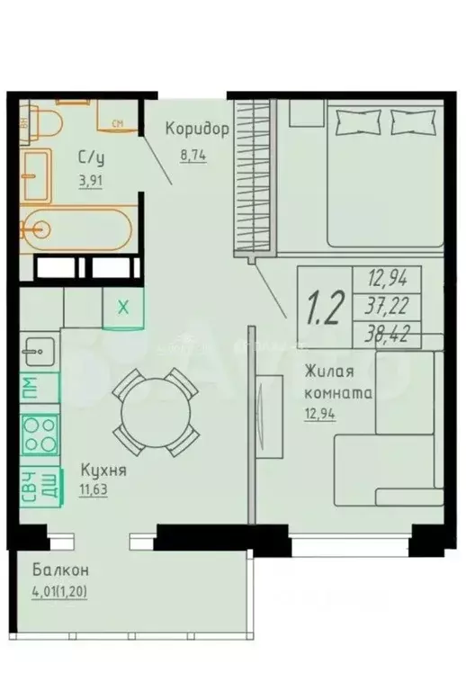 1-к кв. Архангельская область, Архангельск просп. Ломоносова, 85 ... - Фото 1