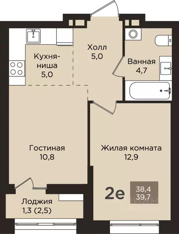 2-к кв. Пермский край, Пермь ул. Капитана Гастелло, 21 (39.7 м) - Фото 1