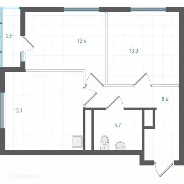 Продаётся 2-к квартира, 55.3 м - Фото 1