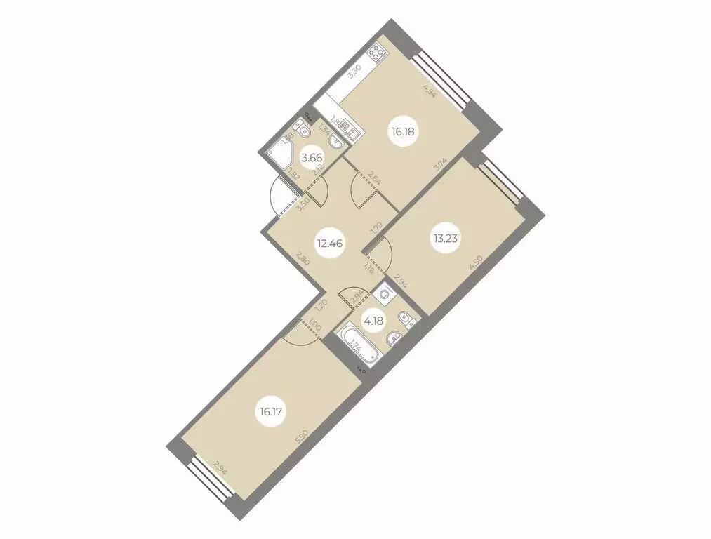 2-комнатная квартира: Санкт-Петербург, улица Маршала Захарова, 8 ... - Фото 1