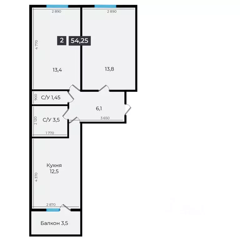 2-к кв. Ставропольский край, Ставрополь ул. Южный обход, 53В (55.15 м) - Фото 1