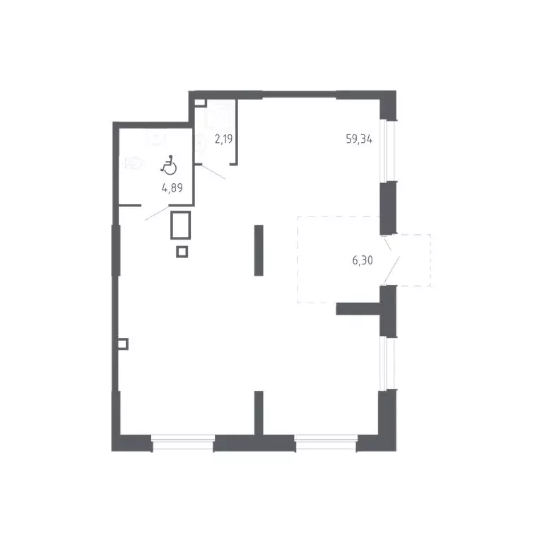 Помещение свободного назначения (72.72 м) - Фото 1