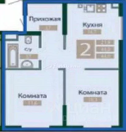 2-к кв. Крым, Симферопольский район, Молодежное пгт ул. Парковая, 3 ... - Фото 1