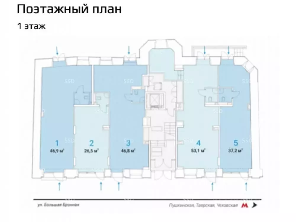 Помещение свободного назначения в Москва Большая Бронная ул., 25С3 (53 ... - Фото 1