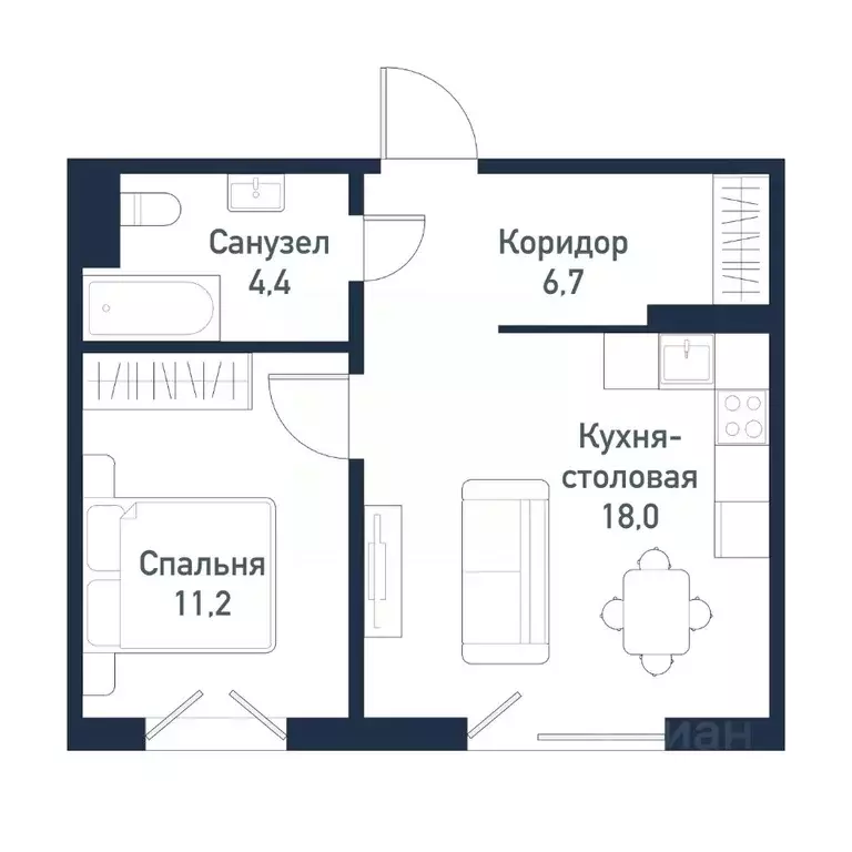 1-к кв. Челябинская область, Челябинский городской округ, пос. ... - Фото 1