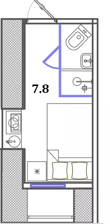 Квартира-студия: Санкт-Петербург, набережная реки Фонтанки, 168 (10 м) - Фото 2
