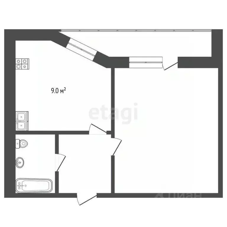 1-к кв. Костромская область, Кострома ул. 5-я Рабочая, 34 (35.7 м) - Фото 1