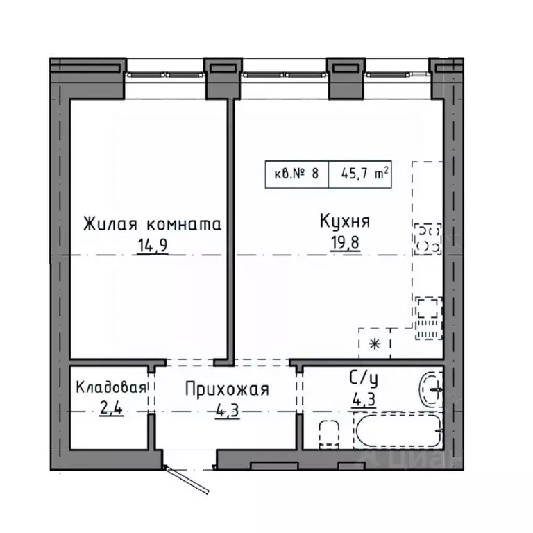 1-к кв. Алтайский край, Барнаул Интернациональная ул., 79 (45.7 м) - Фото 0