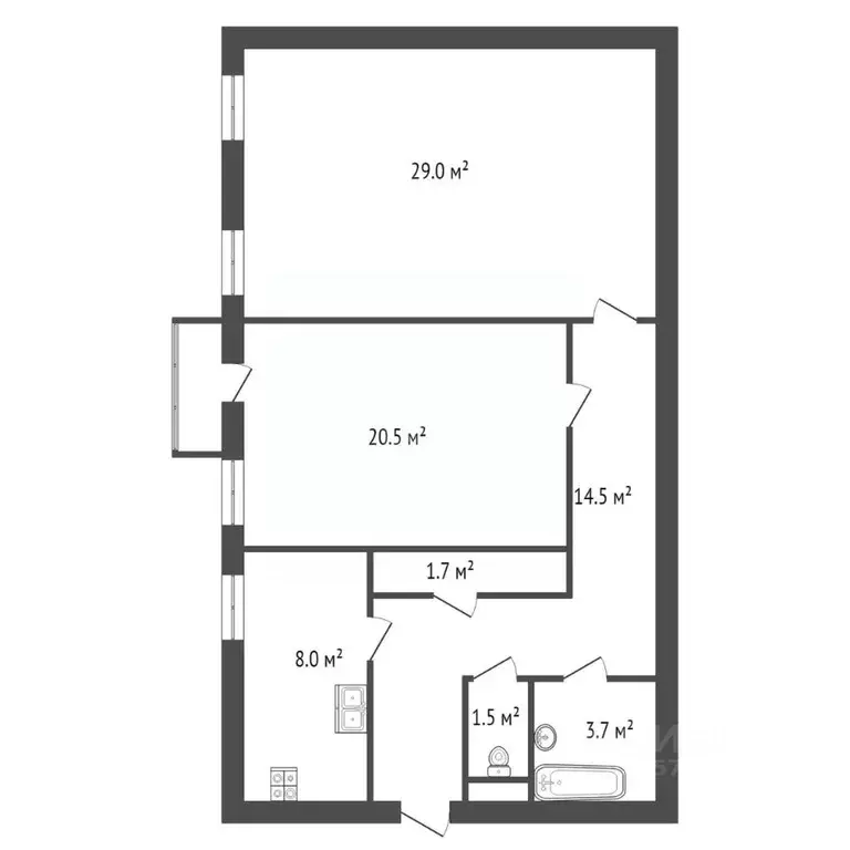 2-к кв. Санкт-Петербург ул. Восстания, 37-39 (79.0 м) - Фото 2