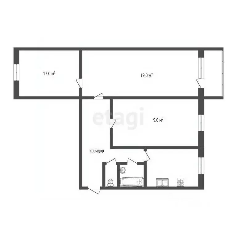 3-к кв. Ярославская область, Ярославль ул. Ньютона, 24 (57.9 м) - Фото 2