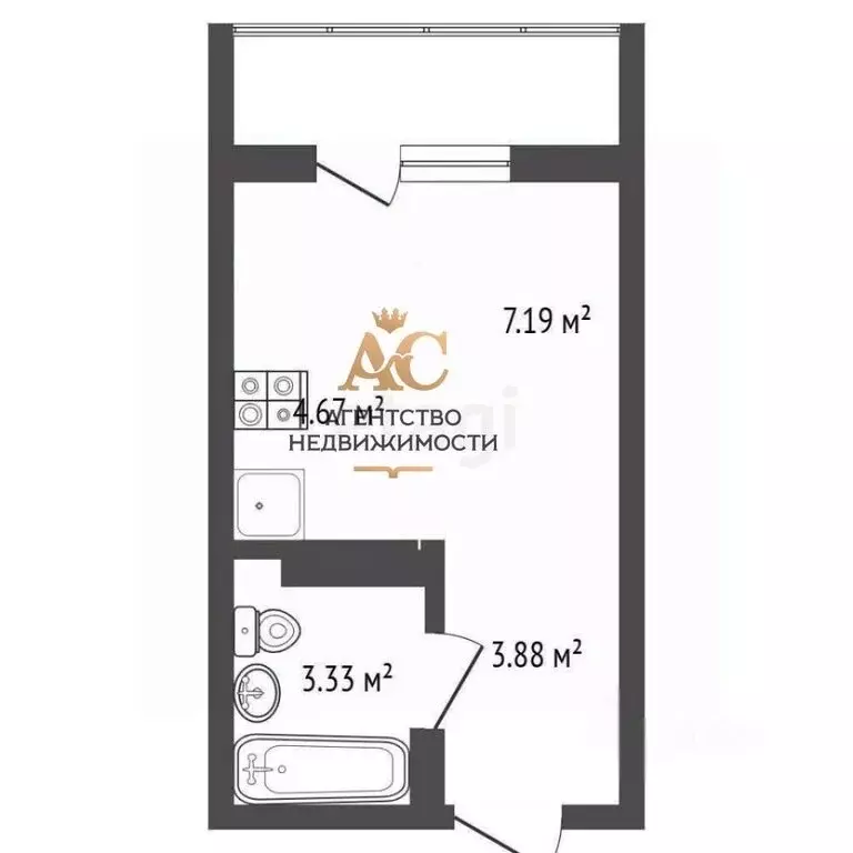 1-комнатная квартира: Судак, улица Айвазовского, 8 (20 м) - Фото 1