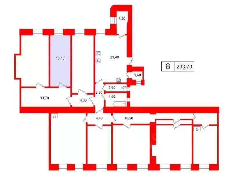 Комната Санкт-Петербург ул. Блохина, 2/77 (15.4 м) - Фото 1