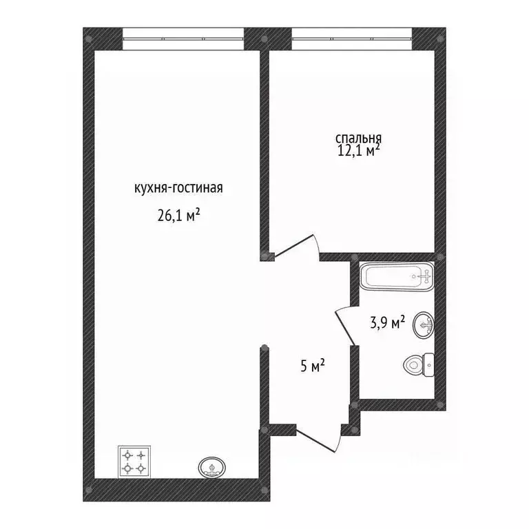 1-к кв. Башкортостан, Уфа ул. Рудольфа Нуреева, 5 (47.0 м) - Фото 1