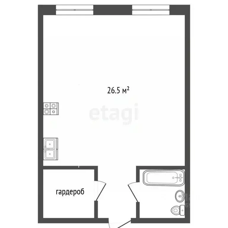 Студия Москва пос. Коммунарка, ул. Фитаревская, 17к1 (26.5 м) - Фото 2