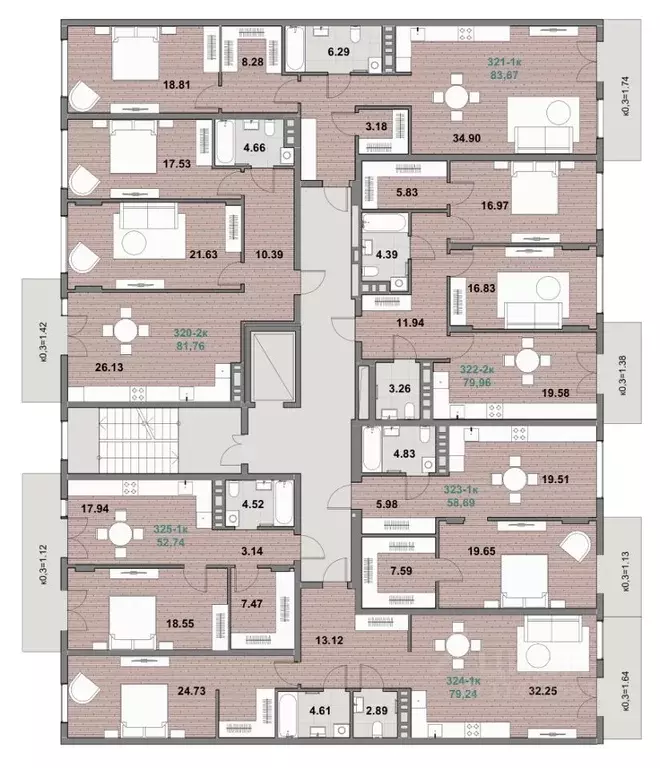 1-к кв. Калининградская область, Зеленоградск ул. Гагарина (52.74 м) - Фото 2