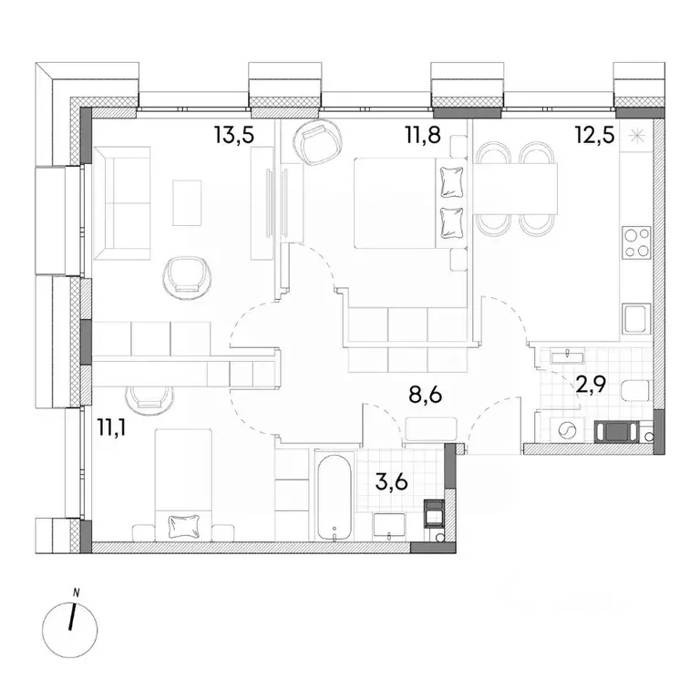 3-к кв. Москва, Москва, Зеленоград ул. Александровка, 6 (64.0 м) - Фото 0