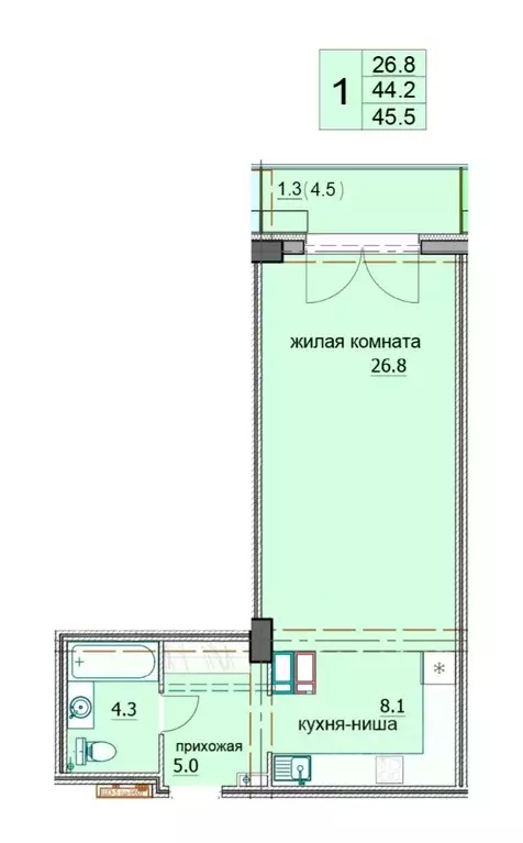 1-к кв. Пензенская область, Пенза ул. Яшиной, 5 (46.0 м) - Фото 0