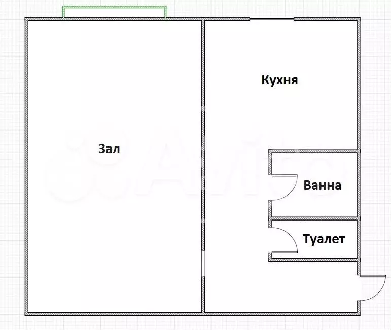 1-к. квартира, 28,7 м, 5/5 эт. - Фото 0