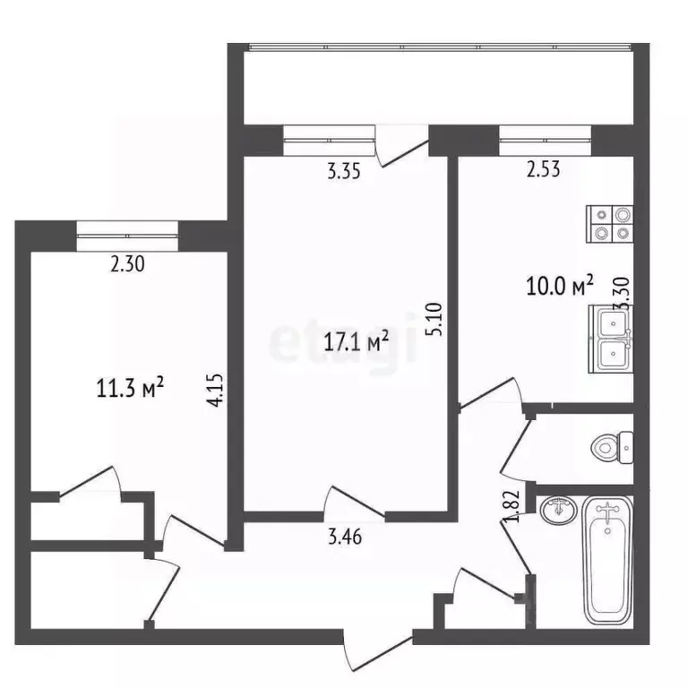 2-к кв. Калужская область, Калуга Майская ул., 36 (54.0 м) - Фото 1