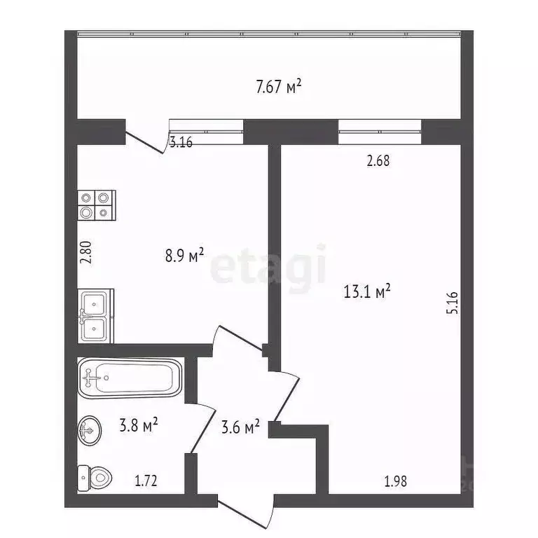 1-к кв. Коми, Сыктывкар ул. Карла Маркса, 131 (37.1 м) - Фото 1