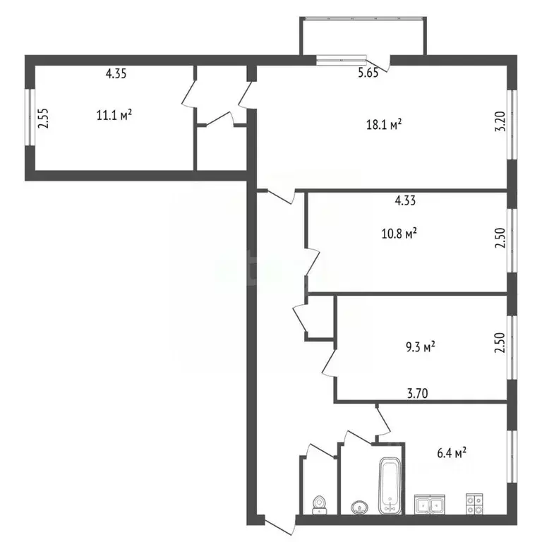 4-к кв. Ленинградская область, Всеволожский район, д. Новое Девяткино ... - Фото 2