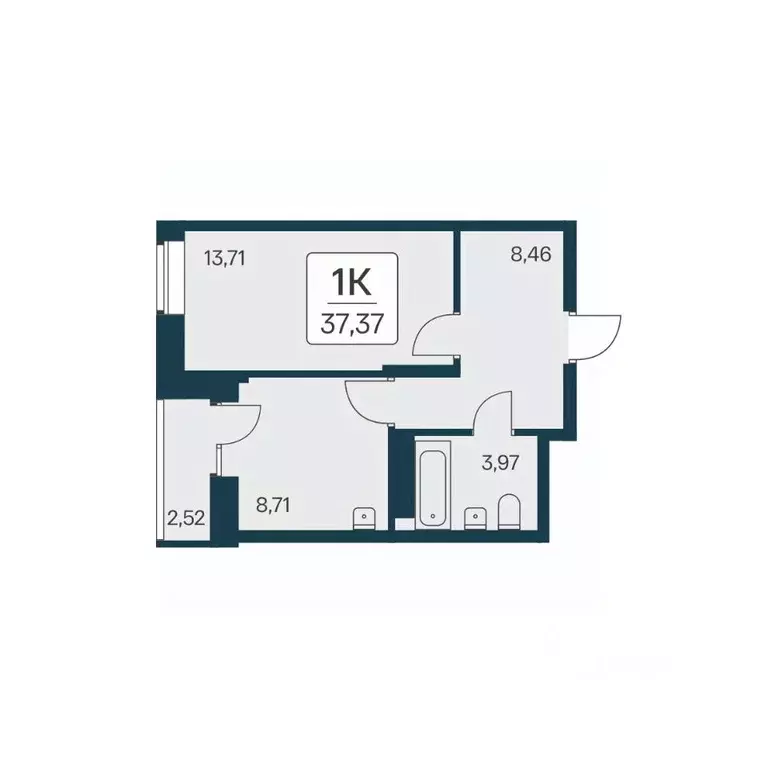 1-к кв. Новосибирская область, Новосибирск Игарская ул., 19/4 (37.37 ... - Фото 0