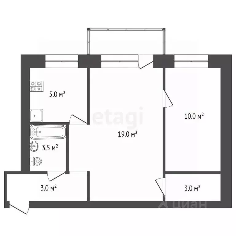 2-к кв. Удмуртия, Ижевск Клубная ул., 66 (46.8 м) - Фото 1