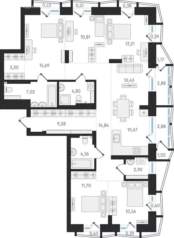 6-комнатная квартира: Новосибирск, Плановая улица, 60А (129.6 м) - Фото 0