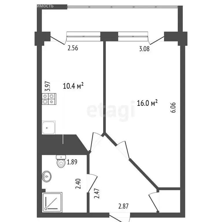 1-комнатная квартира: Дубовое, микрорайон Центральный, Лунная улица, 7 ... - Фото 1