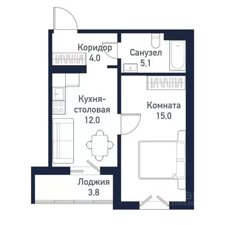 1-к кв. Челябинская область, Челябинский городской округ, пос. ... - Фото 0