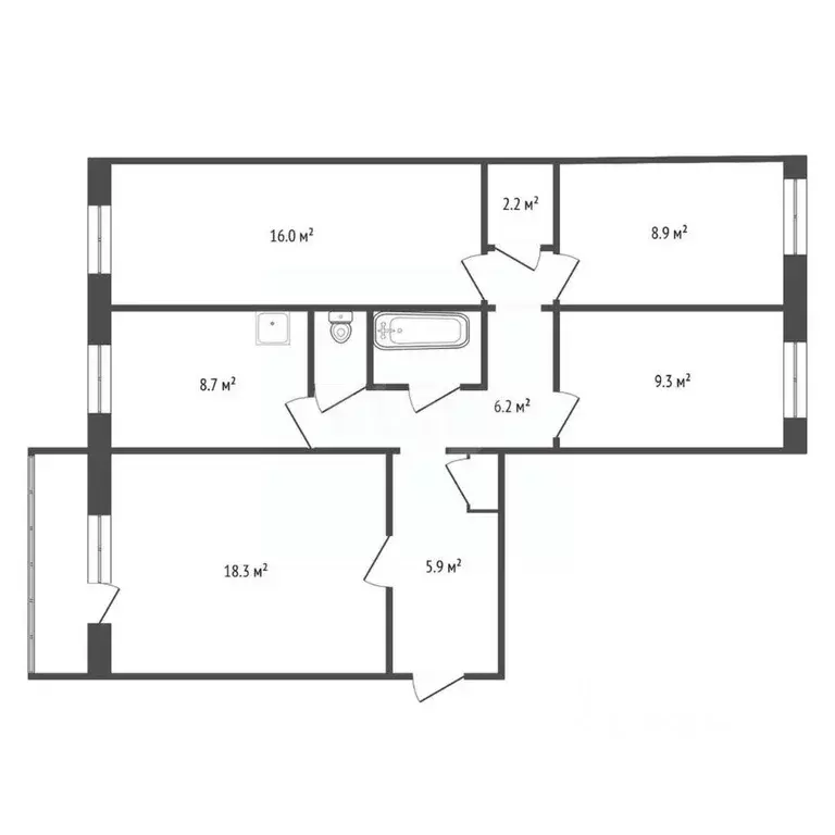 4-к кв. Красноярский край, Красноярск Северный мкр, ул. Шумяцкого, 5 ... - Фото 2