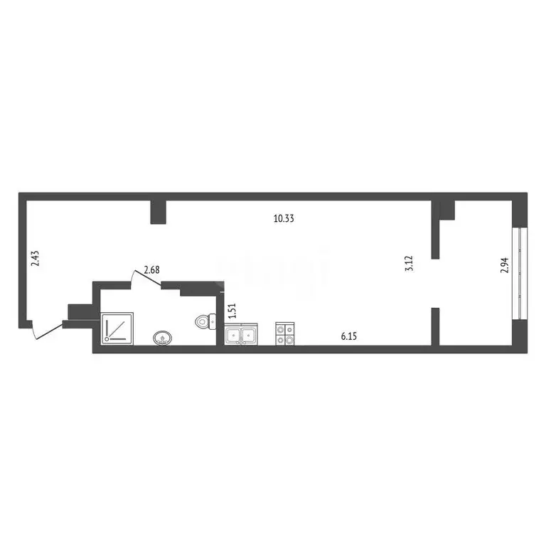 Квартира-студия: Вологда, улица Карла Маркса, 121 (29.4 м) - Фото 1