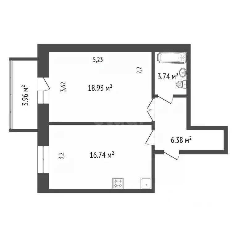 2-к кв. Красноярский край, Красноярск Норильская ул., 8Б (45.3 м) - Фото 2