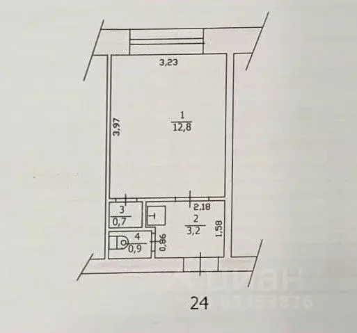 1-к кв. Татарстан, Казань ул. Седова, 7 (17.6 м) - Фото 1