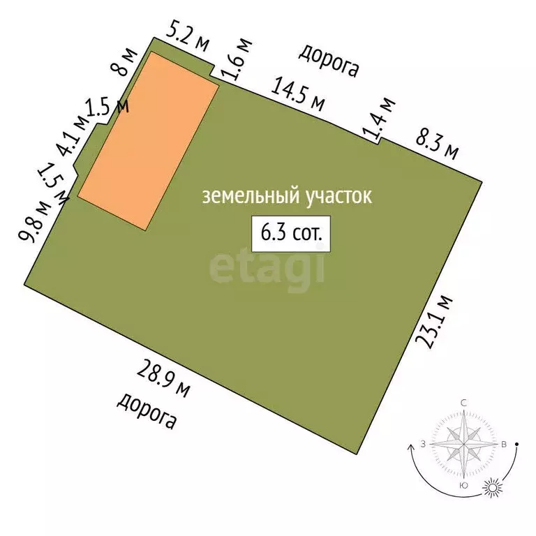Участок в Тюмень, Калужская улица (6.35 м) - Фото 1