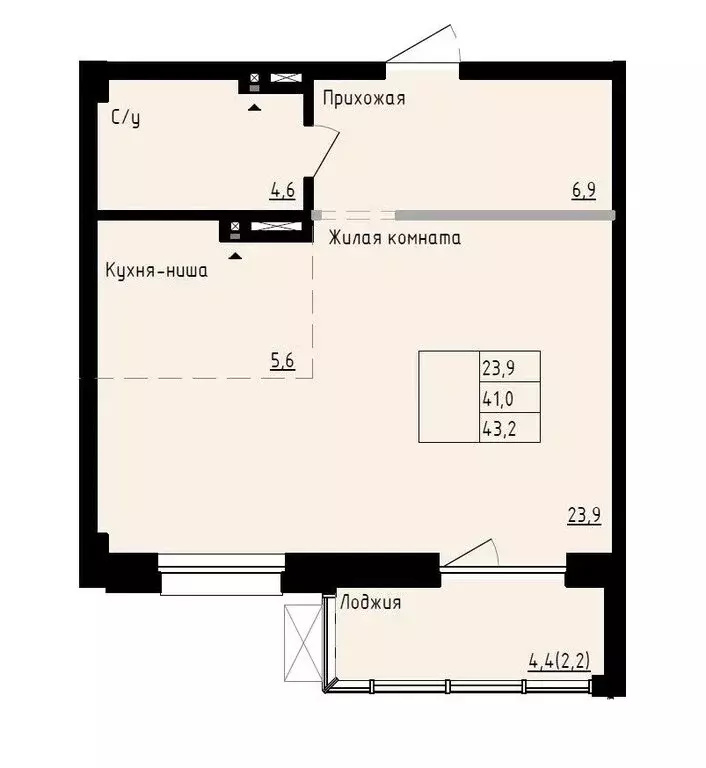 Квартира-студия: Владивосток, улица Полковника Фесюна (43.2 м) - Фото 1