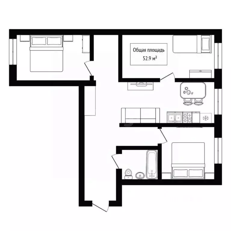 3-к кв. Алтай, Горно-Алтайск ул. Григория Чорос-Гуркина (52.9 м) - Фото 2