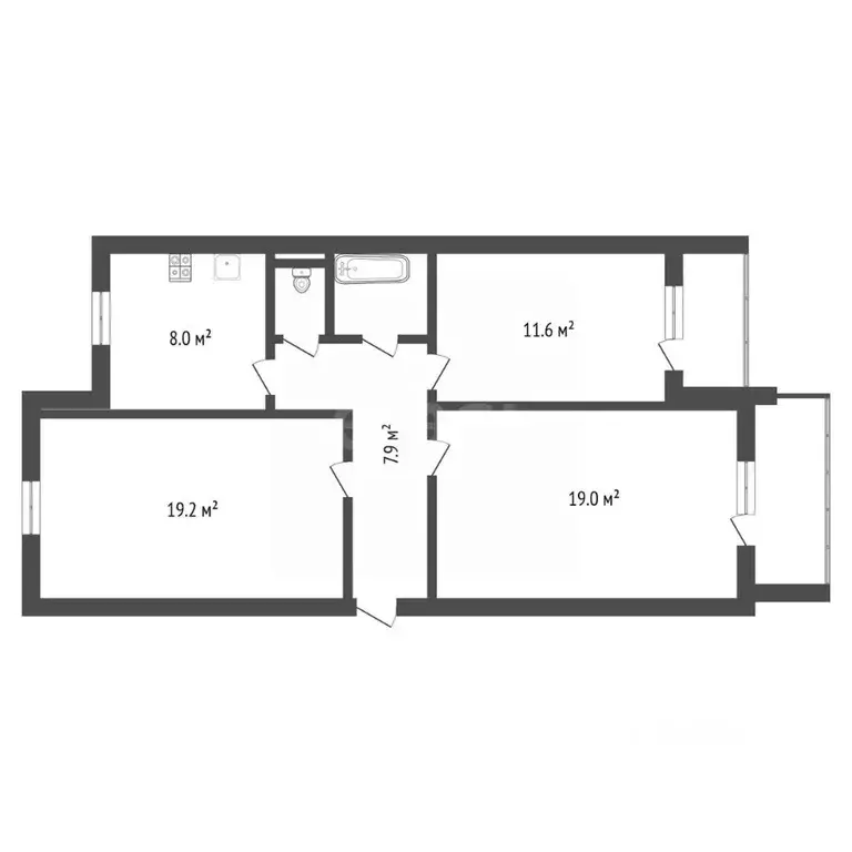 3-к кв. Воронежская область, Воронеж ул. Ломоносова, 114Г (69.3 м) - Фото 2