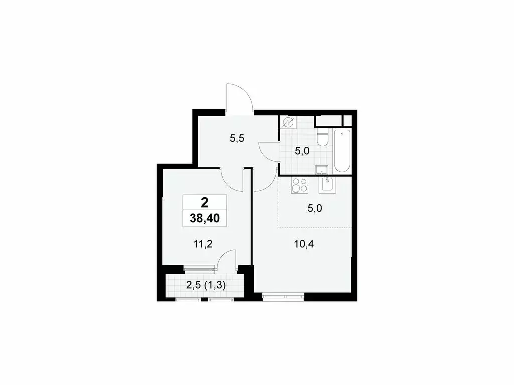 2-комнатная квартира: Москва, Бартеневская улица, 18к1 (38.4 м) - Фото 1
