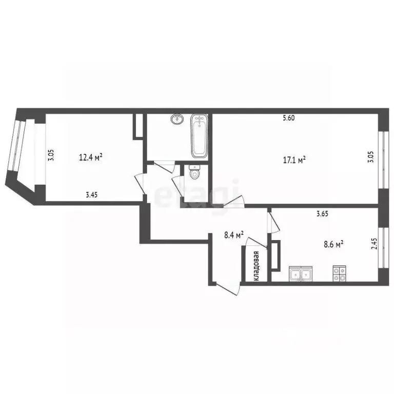 2-к кв. Камчатский край, Петропавловск-Камчатский Нагорный кв-л, ул. ... - Фото 2