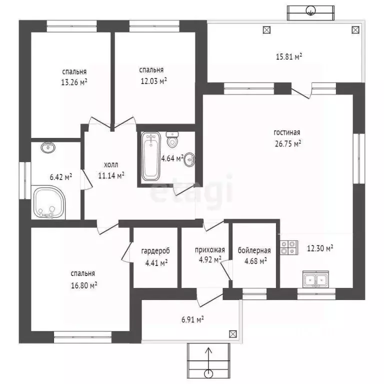 Дом в Тюменская область, Тюменский муниципальный округ, с. Чикча, ... - Фото 2