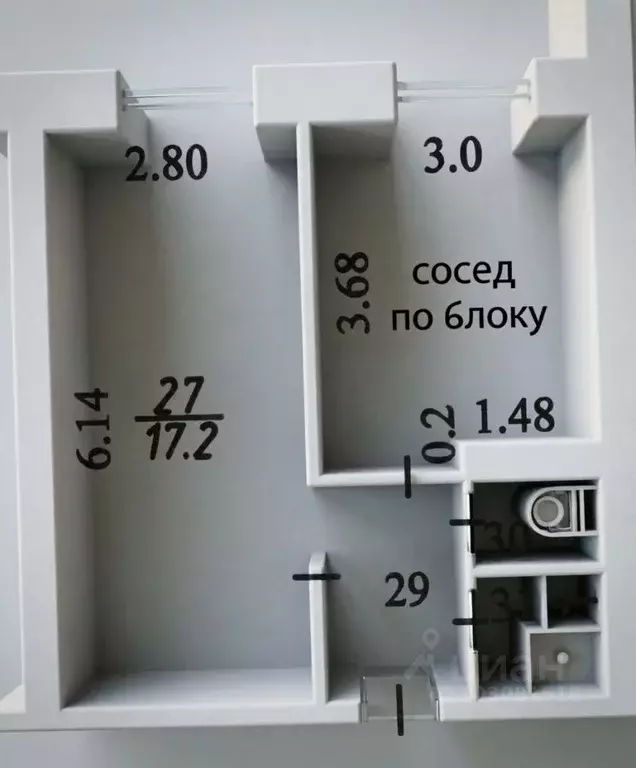 Комната Калужская область, Калуга ул. Плеханова, 2 (17.1 м) - Фото 2