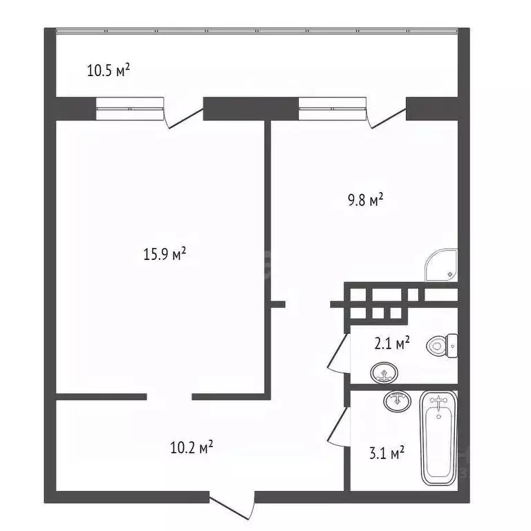 1-к кв. Красноярский край, Красноярск Армейская ул., 33 (41.2 м) - Фото 1